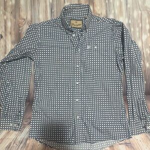 Wrangler Boys XL Navy and White Patterned Shirt